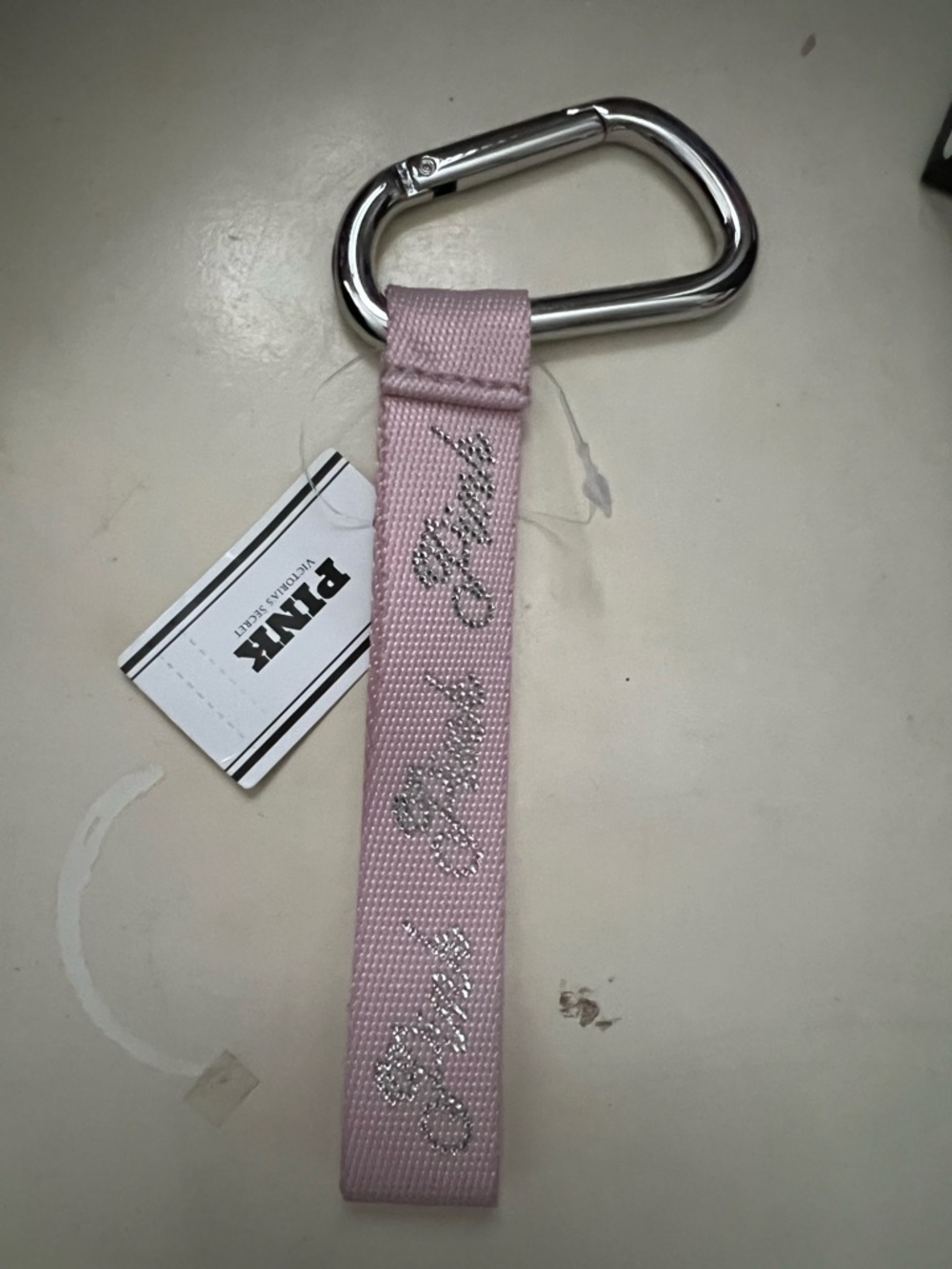Pink Victoria secret baby pink keychain